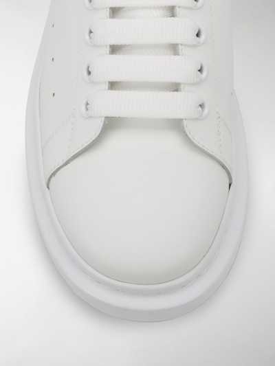 Shop Alexander Mcqueen Oversize Leather Sneakers In White