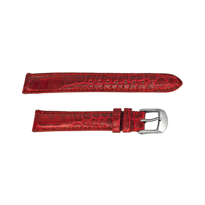 Shop Michele 16mm Garnet Alligator Strap Ms16aa010611 In Red
