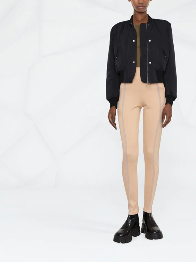 Philipp Plein Sheer-panel Leggings In Neutrals