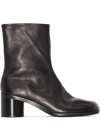 Shop Maison Margiela Tabi 60mm Leather Ankle Boots In Black
