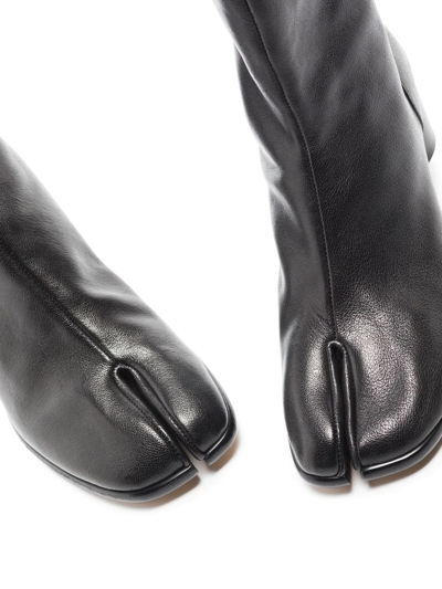 Maison Margiela Tabi 60mm Leather Ankle Boots In Black