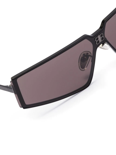 Shop Balenciaga Geometric Frame Sunglasses In Black