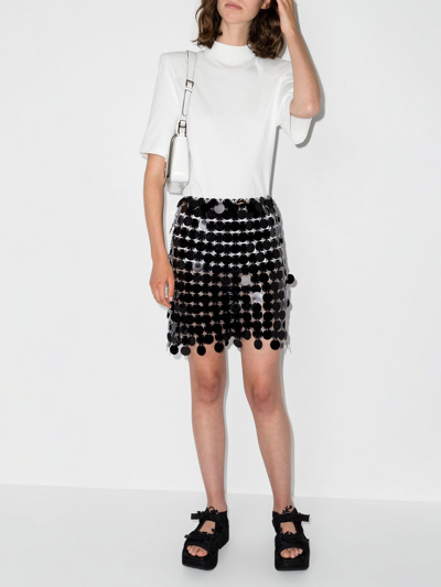 Shop Paco Rabanne Sequin Embellished Mini Skirt In Black