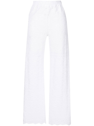 Shop Anjuna Crochet-knit Trousers In White
