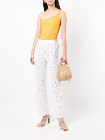 Shop Anjuna Crochet-knit Trousers In White