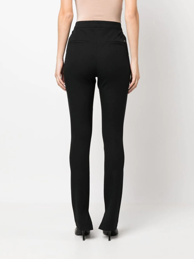 Shop Tommy Hilfiger Side-sit Four-pocket Slim-fit Trousers In Black