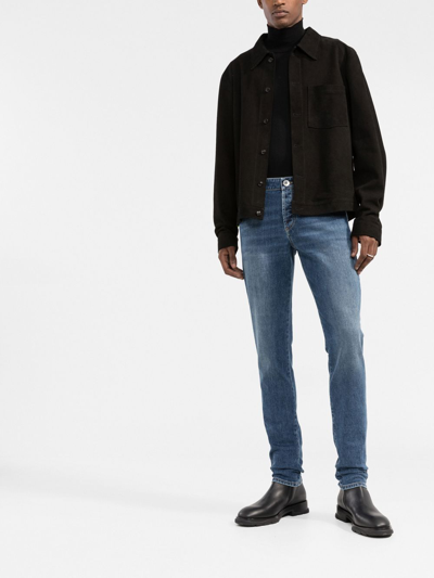 Brunello Cucinelli Faded Wash Skinny Jeans In Blue