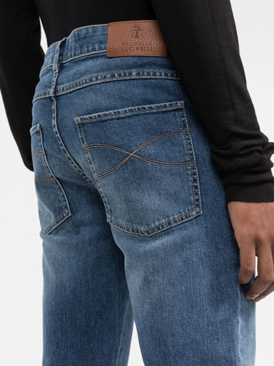 Brunello Cucinelli Faded Wash Skinny Jeans In Blue