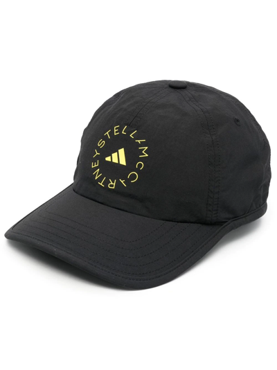 Shop Adidas By Stella Mccartney Logo Embroidered Baseball Cap In Black