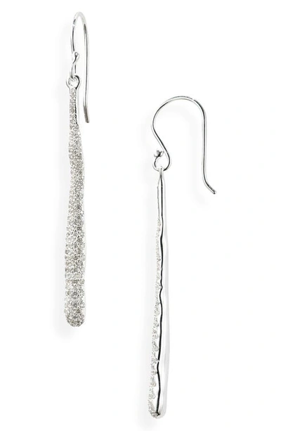Shop Ippolita Stardust Diamond Squiggle Drop Earrings In Silver