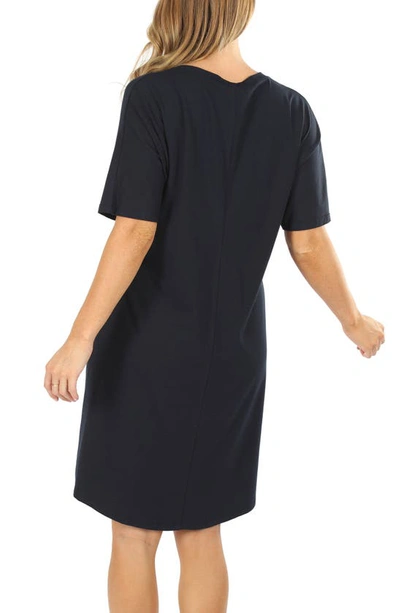Shop Angel Maternity Mama Hospital Maternity/nursing Nightgown With Bonus Baby Pouch In Navy