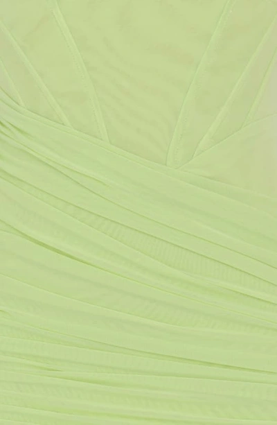 House Of Cb Clementine Cutout Ruched Minidress In Lime
