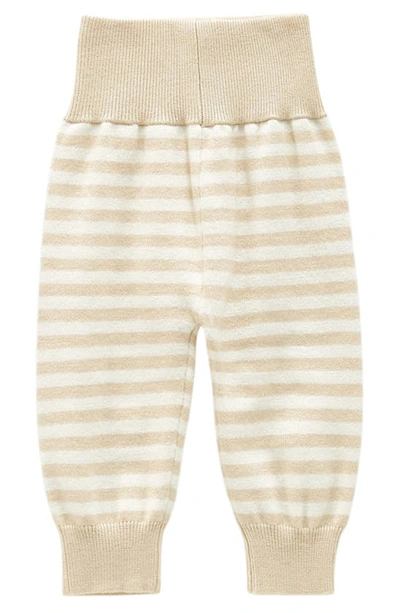 Shop Ashmi And Co Jordan Stripe Cotton Pants In Apricot