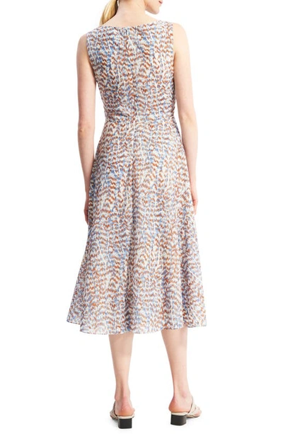 Shop Theory Print Cutout Midi Dress In Blue Multi - G0d