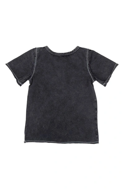 Shop Miki Miette Kids' Pauli Cotton Henley In Black