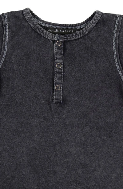 Shop Miki Miette Kids' Pauli Cotton Henley In Black