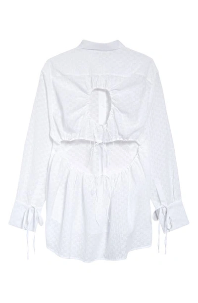 Shop Cecilie Bahnsen Jushn Cutout Button-up Shirt In White