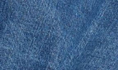 Shop Alaïa Hooded Long Sleeve Denim Bodysuit In Bleu Jeans