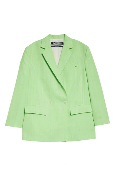 Shop Jacquemus Le Veste Marino Oversize Double Breasted Blazer In Green