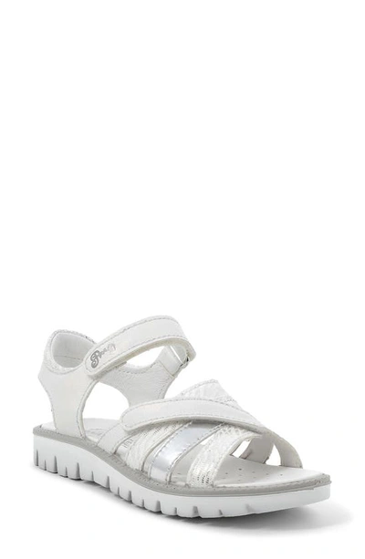 Shop Primigi Metallic Sandal In White/ Silver