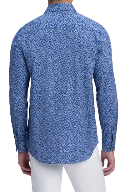 Shop Bugatchi Ooohcotton® Tech Button-up Shirt In Classic Blue