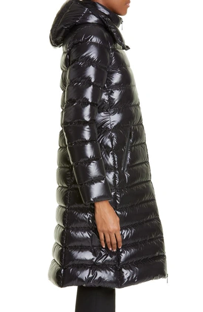 Shop Moncler Moka Quilted Down Long Parka In Black