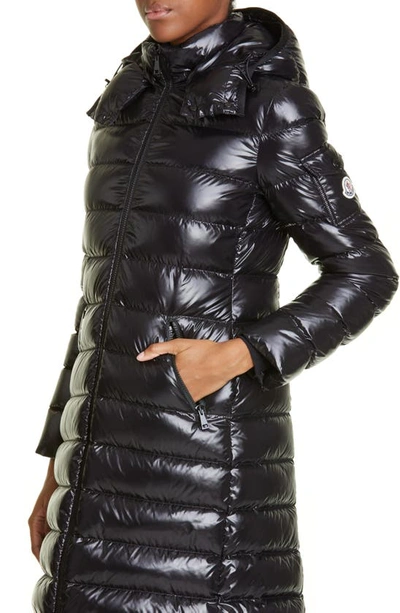 Shop Moncler Moka Quilted Down Long Parka In Black
