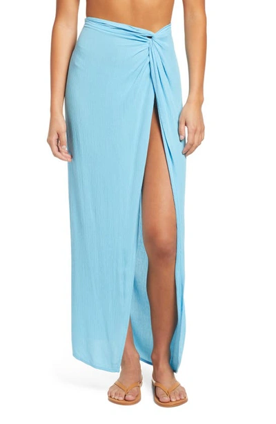 Shop O'neill Hanalei Cover-up Maxi Skirt In Retro Blue