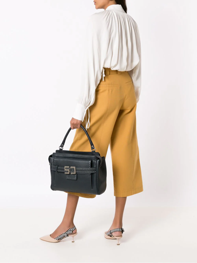 Sarah Chofakian Leather Normandie Tote Bag In Blue