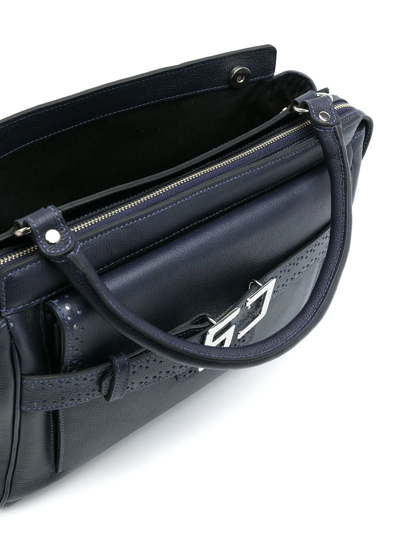 Sarah Chofakian Leather Normandie Tote Bag In Blue