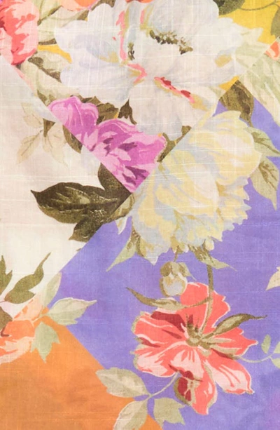Shop Zimmermann Kids' Pattie Floral Print Ruffle Cotton Top In Patch Floral