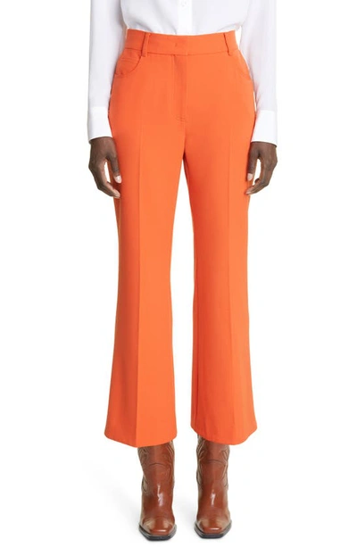 Shop Stella Mccartney Twill Crop Flare Trousers In 7510 Tangerine