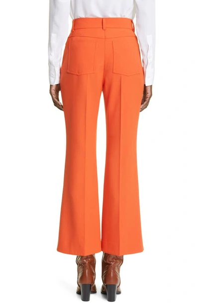 Shop Stella Mccartney Twill Crop Flare Trousers In 7510 Tangerine