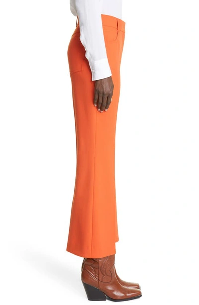 Shop Stella Mccartney Twill Crop Flare Trousers In 7510 Tangerine