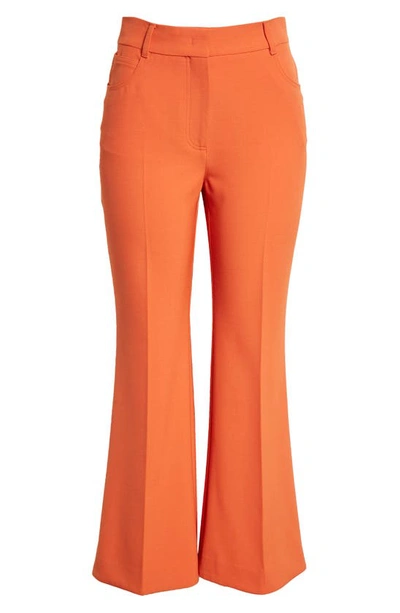 Shop Stella Mccartney Twill Crop Flare Trousers In 7510 Tangerine