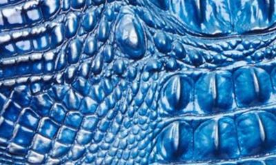 Shop Brahmin Large Duxbury Croc Embossed Leather Satchel In Vista Blue Ombre Melbourne