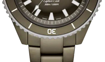 Shop Rado Captain Hook High Tech Diver Ceramic Bracelet Watch, 43mm In Olive Green