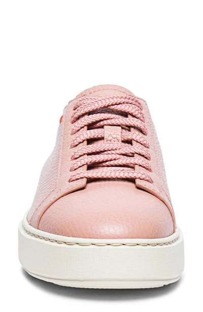 Shop Santoni Leather Sneaker In Pink