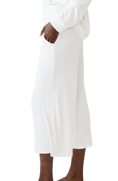 Cozy Earth Wide Leg Rib Pajama Pants In Ivory