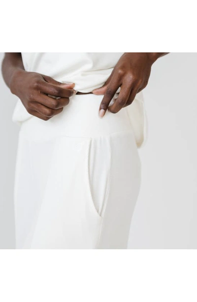 Cozy Earth Wide Leg Rib Pajama Pants In Ivory