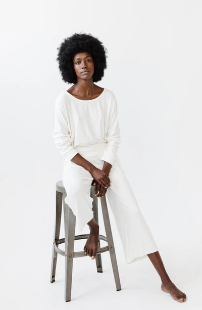 Cozy Earth Wide Leg Rib Pajama Pants In Ivory