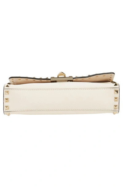 Shop Valentino Medium Rockstud Leather Shoulder Bag In Light Ivory