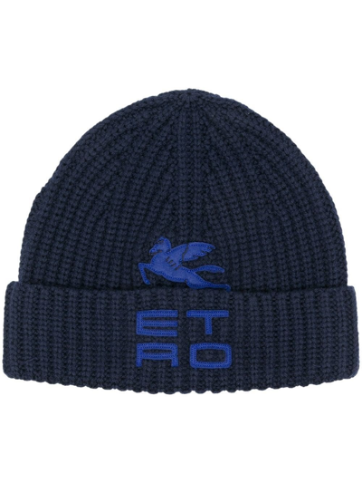 Shop Etro Cap With Embroidery In Blue