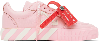 Shop Off-white Kids Pink & White Vulcanized Sneakers In Pink White