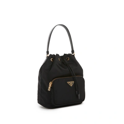 Shop Prada Re-nylon Bucket Bag In Black