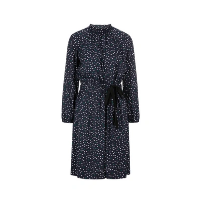 Shop Apc Rafaelle Polka Dot Dress In Blue