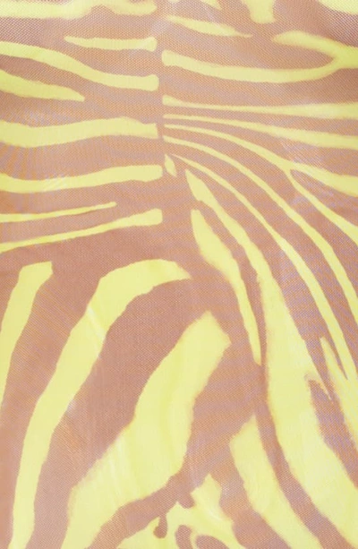 Shop Afrm Zadie Semi Sheer Turtleneck In Abstract Zebra