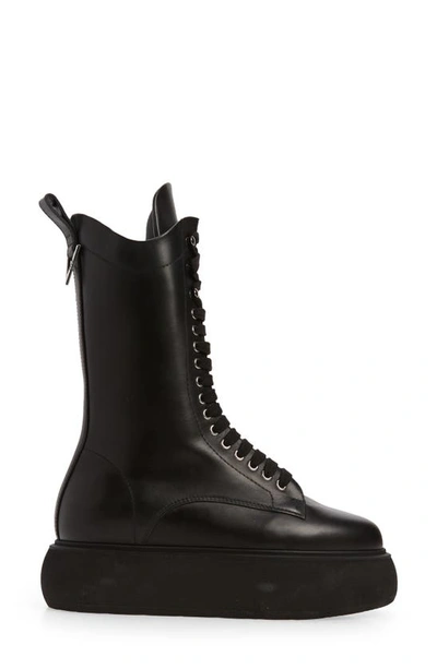 Shop Attico Selene Platform Combat Boot In Black