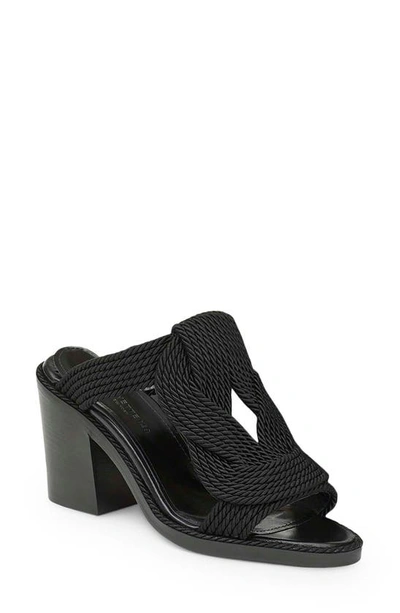 Lafayette 148 8 Knot Rope Heeled Sandal-black In Black