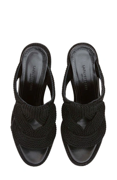 Lafayette 148 8 Knot Rope Heeled Sandal-black In Black